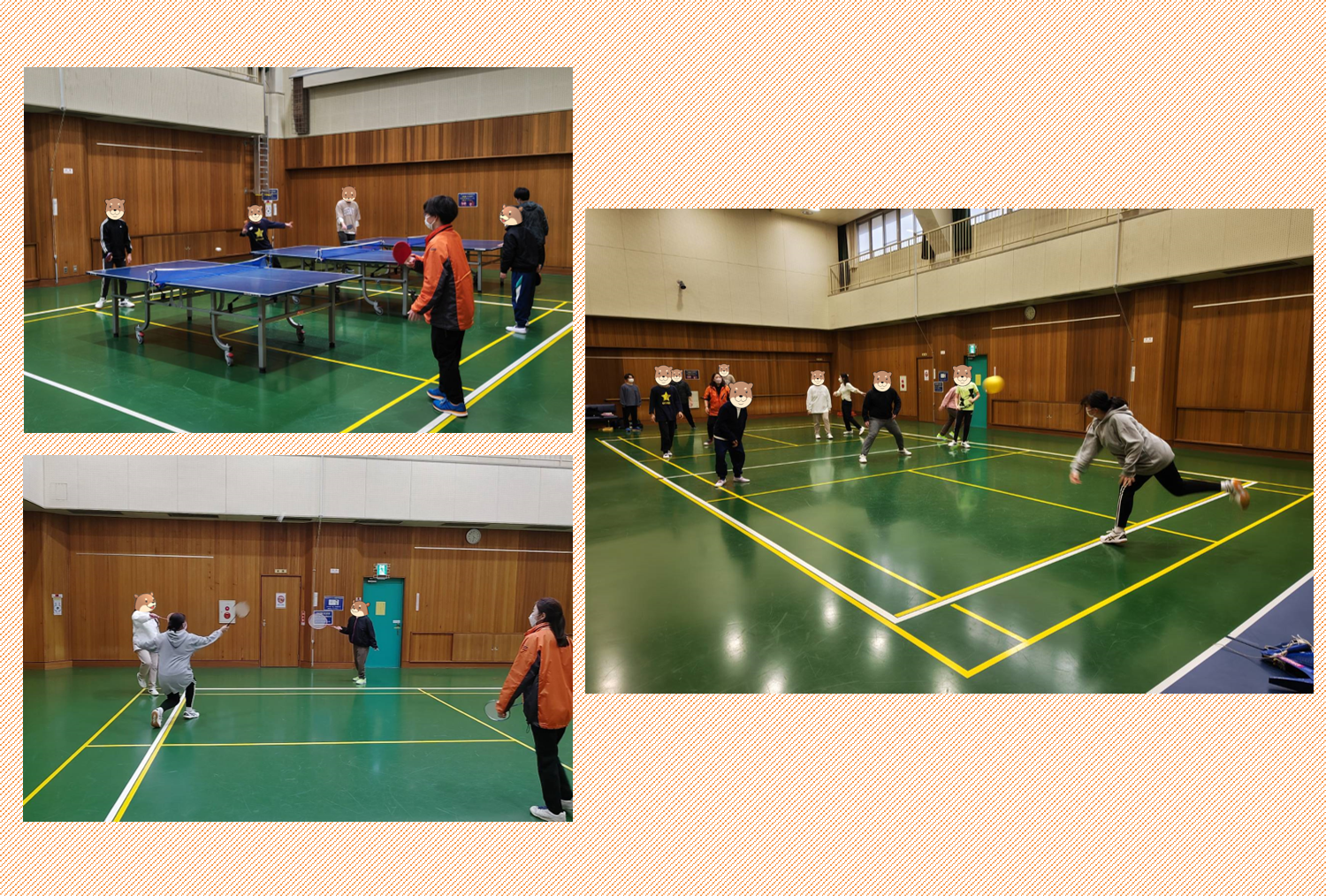 東垂水公民館の体育室で卓球を中心に活動してきました。